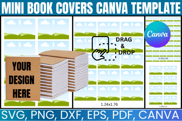 Download Mini Book Covers Canva Editable Template - Book cover Collection