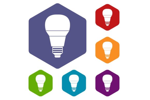 Download Glowing LED Bulb Icons Set - Glowing Collection