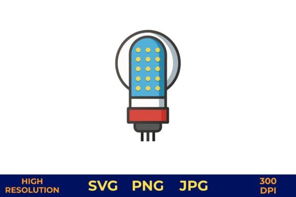 Download LED Bulb Vector with Glowing Diodes - Glowing Collection
