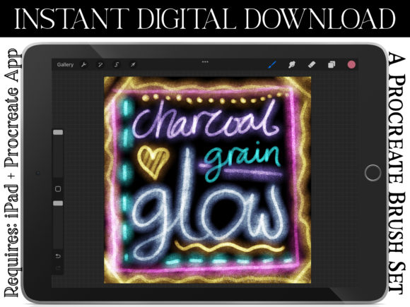 Download Charcoal Grain Glow Procreate Brushes - Premium Resources