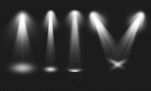Download White Glowing Realestic Beams Spotlights - Glowing Collection
